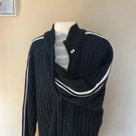 Y2K, vtg Chunky knit cable zip ,sweater,jacket,NEW ,blue,preppy - Picture 9 of 12